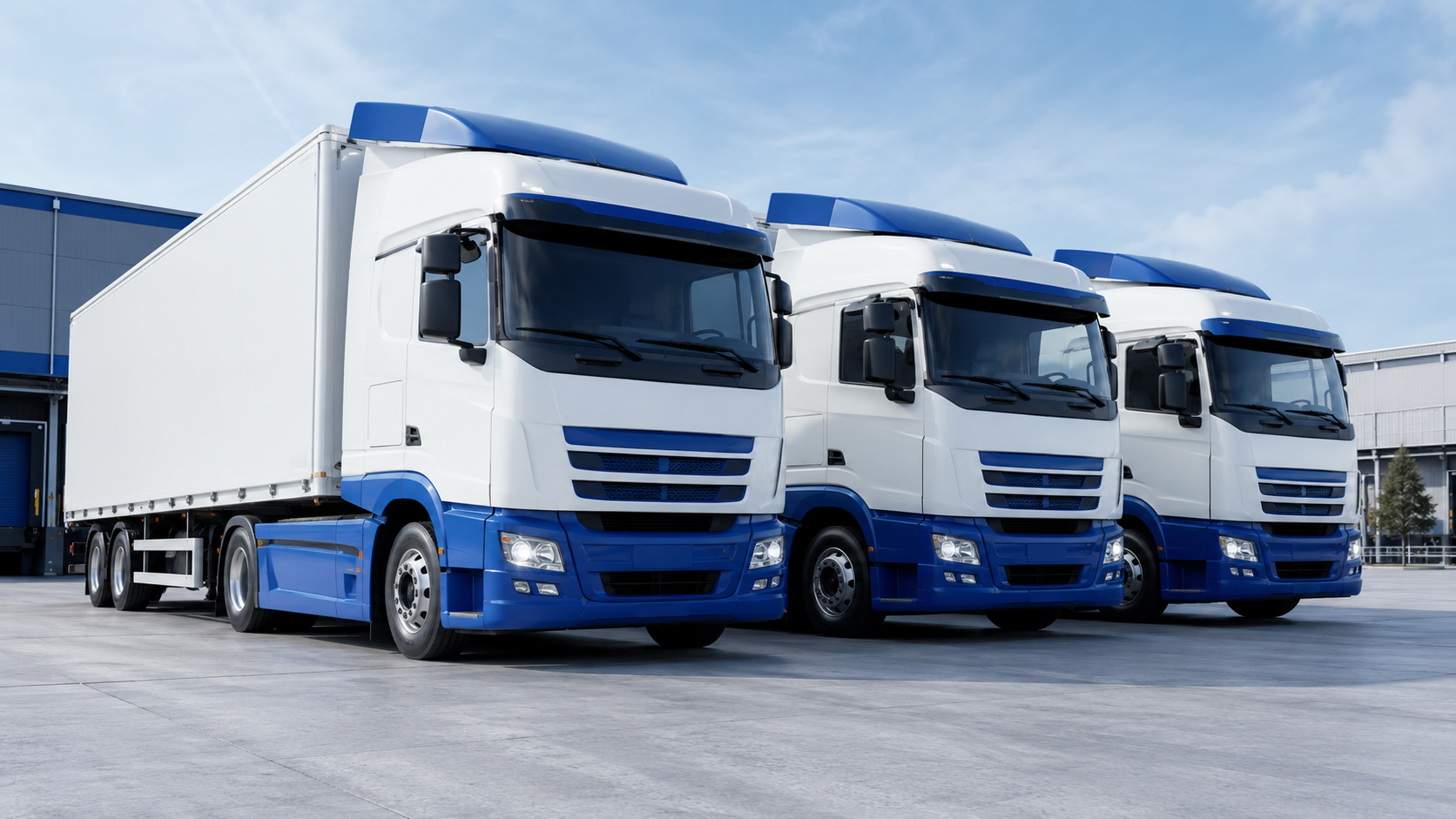 Carpat Net fleet — latest-generation Mercedes-Benz Actros tractor units on route