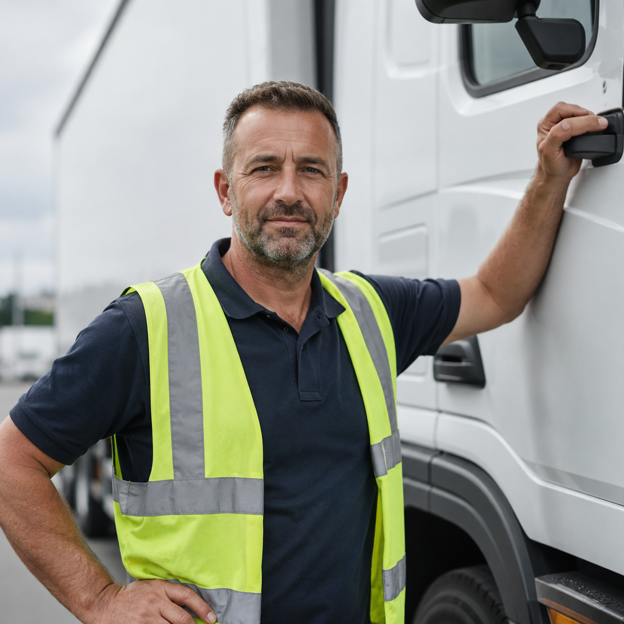 Carpat Net — driver and Mercedes-Benz Actros truck